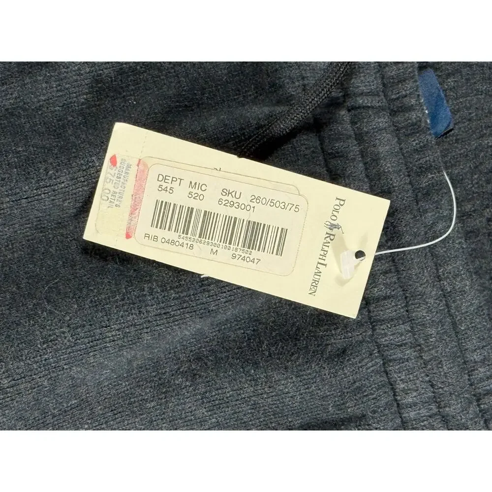 VTG Polo Ralph Lauren Sweatpants Mens Medium Gray Jogger Fleece Drawstring USA